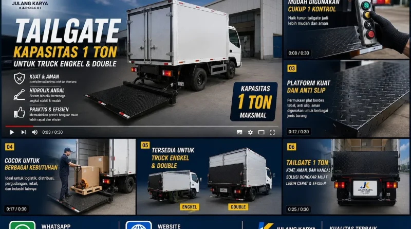 tailgate dengan daya 1ton karoseri julang karya